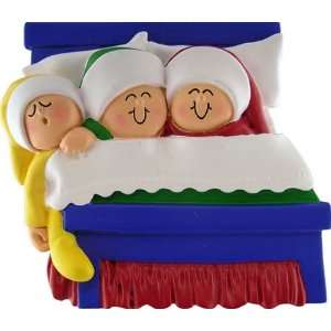  3701 Family in Bed 3 Personalized Christmas Holiday 
