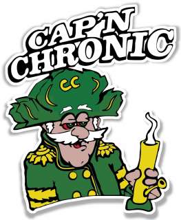 CAPTAIN CHRONIC DECAL STICKER FUNNY PARODY WEED 420 POT  