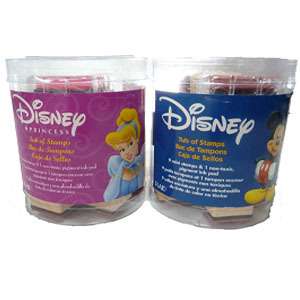 Disney Mini Tub Wood Stamps Princess & Mickey Mouse  