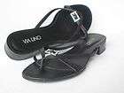 simple BLACK flip flops sandals VIA UNO silver buckle 7