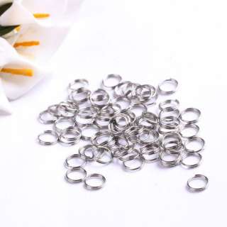100pcs Silver Plated Finding Split Rings Connector 7mm  