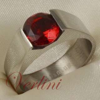   ring with red round brilliant cut cubic zirconium diamonds totaling 2