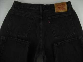 Levis 560 Loose Fit Straight Black Denim Jeans Womens Pant Sz 12 14 S 
