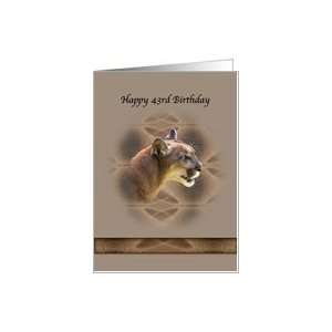  43rd Birthday Card with Cougar Card Toys & Games