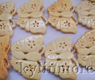 8SE08003a   30x45mm Ox bone Carved Butterfly Beads 15  