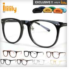 New Leather Frame Clear Lens Glasses / FREE Hardcase  