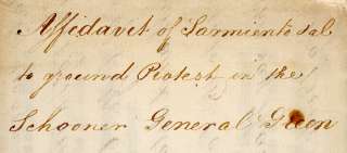 1807 Signed Deposition Capture of the Schooner  