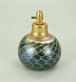 Fellerman Iridescent Art Glass Perfume Bottle Atomizer  