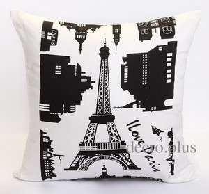 Cotton Pillow Case Cushion Cover Love Paris 18  
