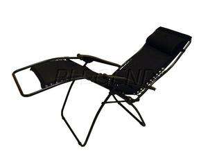 Zero Gravity Padded Chair Recliner Patio Pool Black New, Extra Comfort 