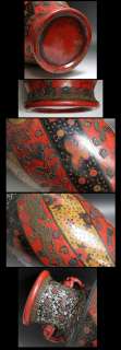 Fine EDO SATSUMA Lion Foo Dog Dragon Vase Tsubo PEARL  