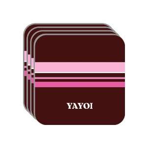 Personal Name Gift   YAYOI Set of 4 Mini Mousepad Coasters (pink 