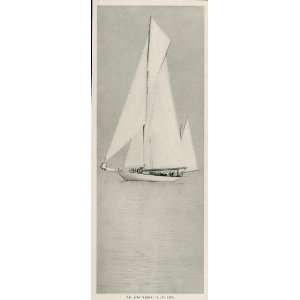  1902 Print Yawl Vigilant Sailing Sailboat Sail Coutant 
