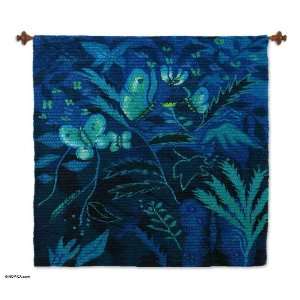  Wool tapestry, Butterfly Jungle