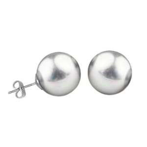 Willow Pearles 14mm Silver Grey Voyageur Pearle Earrings with Sterling 