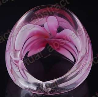 FREE 12Xlampwork glass rings #7 9 FLOWER INSIDE  