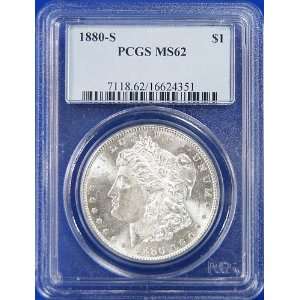  1880 S MS62 Morgan Silver Dollar Graded by PCGS 
