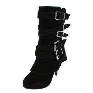 Mid Calf Boots with Multi Straps4 inch heel0 inch platform