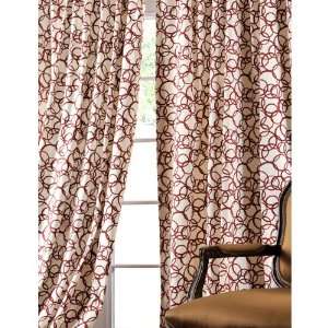  Cirque Red Printed All Cotton Curtains and Drapes 50x108 