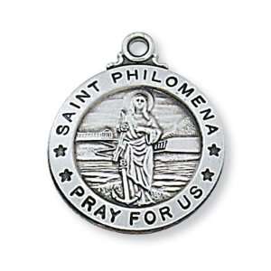  St. Philomena Sterling Round Medal, Jewelry