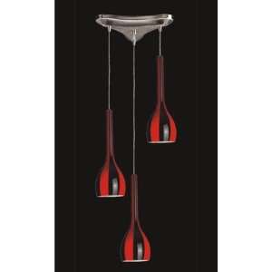  Elk Lighting 553 3 Forma Di Vidri Pendant in Satin Nickel 