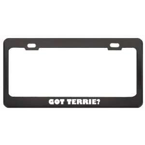 Got Terrie? Career Profession Black Metal License Plate Frame Holder 