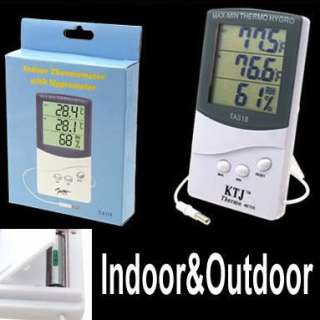 Wall Desk LCD Indoor Outdoor Thermometer Hygrometer  