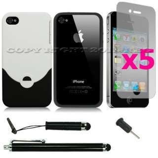 10 ACCESSORY FOR APPLE IPHONE 4 WHITE AND BLACK HARD BACK CASE COVER 