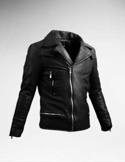 New Mens Fashion PU Leather Coat Jacket Z33  