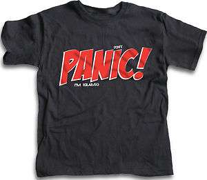   Funny Dont Panic Im Islamic Muslim T Shirts To Fit 5   14 Y/o  