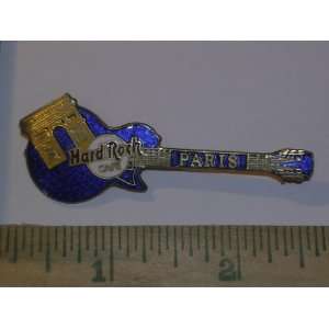  Hard Rock Cafe Guitar Pin Blue Guitar Paris Guitar HRC Pin 