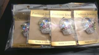 Wholesale 6pcs Party/Prom Charming Basket Rhinestone Brooches