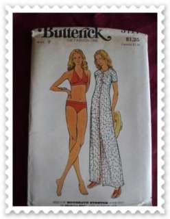 Vintage 70s Halter Bikini Swimsuit Maxi Dress Pattern  