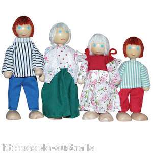 WOODEN FAMILY PEOPLE DOLLS FOR 112th SCALE HOUSE TOYS DOLLSHOUSE NEW 