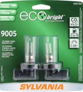 Sylvania 9005 EB/2 HB3 BP/12 TWIN EcoBright Headlight Bulbs (High Beam 
