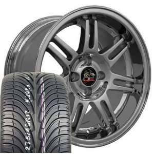   10th Anniversary 4 Lug Deep Dish Style Wheels Tires   Chrome 17x9