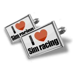  Cufflinks I Love sim racing   Hand Made Cuff Links A 