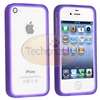 Purple Soft Hard TPU Bumper Case+2x Privacy Pro For iPhone 4 s 4s 4G 