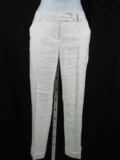DIANE VON FURSTENBERG White Linen Pants Slacks Sz. 4  