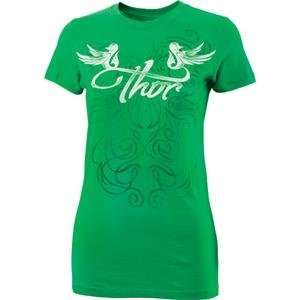  Thor Motocross Womens Lift T Shirt   Large/Green 