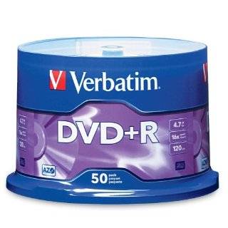 Verbatim 95037 4.7 GB up to16x Branded Recordable Disc DVD+R (50 Disc 