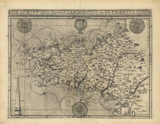 1594 map Brittany, France  