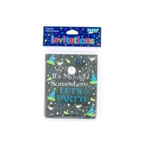  New   new years lets party 8 count invitations/envelopes 