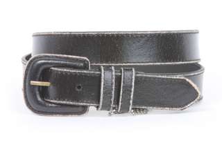 Vintage Retro Stitching Edged Distressed Leather Belt  