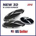 3D K LOGO Emblem Badge 3pc Front Grill+Rear Trunk+Steering fit on KIA 