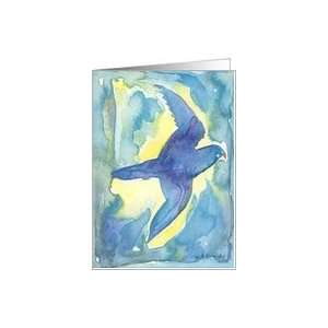  Song Bird Watercolor Painting, Blue Bird Art, blank note 