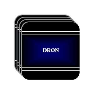 Personal Name Gift   DRON Set of 4 Mini Mousepad Coasters (black 