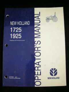 New Holland 1725 1925 Tractor Operators Manual  