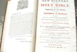 1744 BRITISH LARGE ILLUSTRATED HOLY BIBLE book  