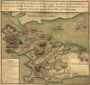 1780 map of Newport, RI, Revolution  